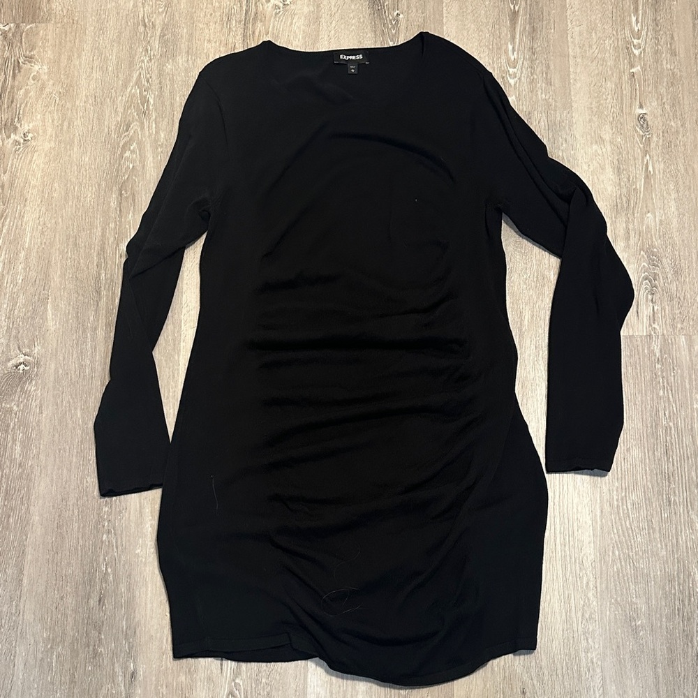Express Long Sleeve Ruched Sweater Dress